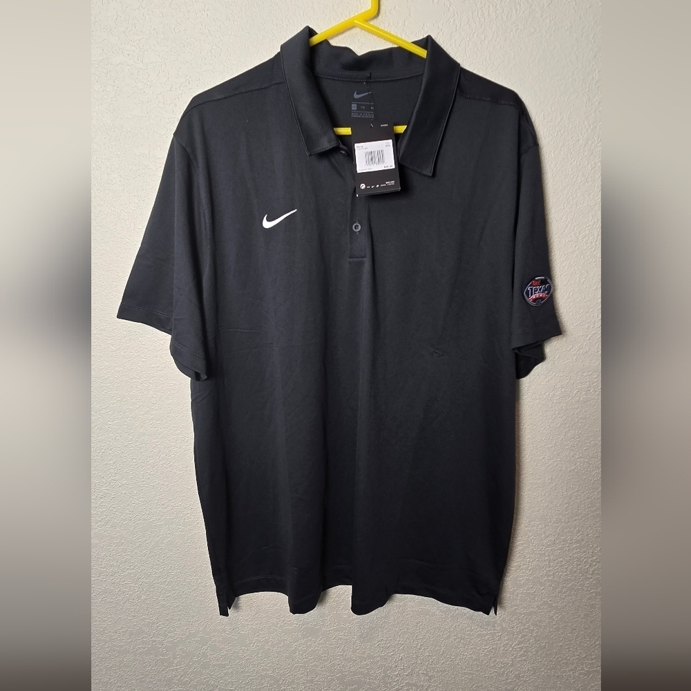 New Nike Polo Black Shirt Men XXL   3 Button Texas Bowl - Picture 2 of 14